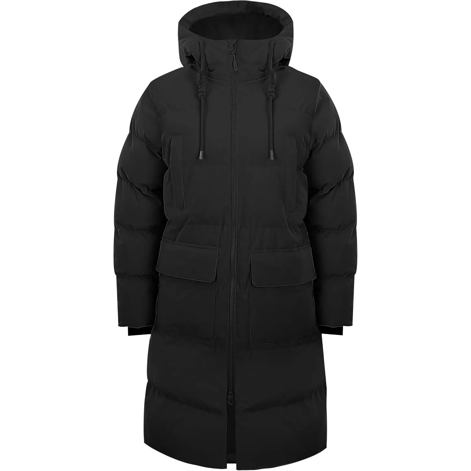 Winterjacke Damen Lang Steppmantel Wintermantel Warm Winddicht mit Kapuze
