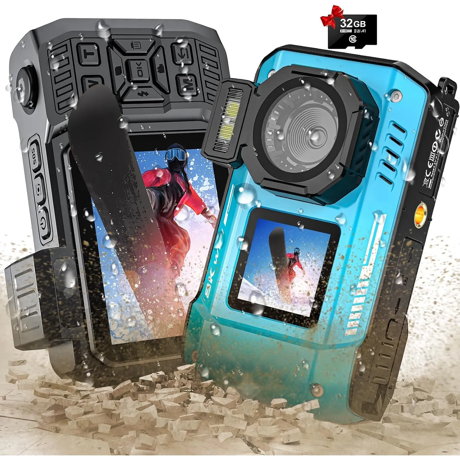 Unterwasserkamera, 8K 70MP 33FT WiFi wasserdichte Digitalkamera | Selfie mit zwei Bildschirmen Autofokus 2500mAh Batter…