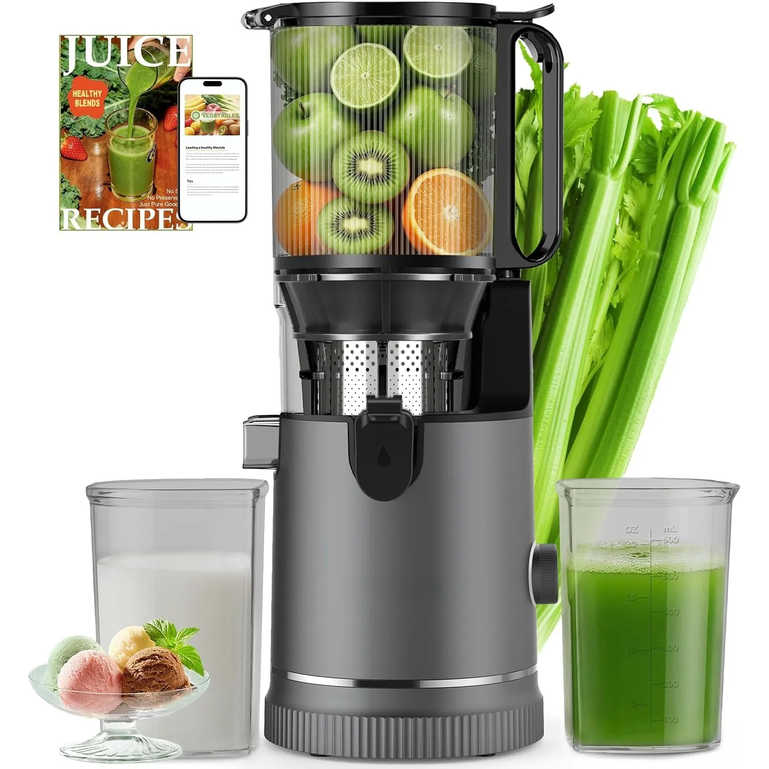 SJ-065 Entsafter Slow Juicer, 400W, 152 mm XL-Einfüllschacht