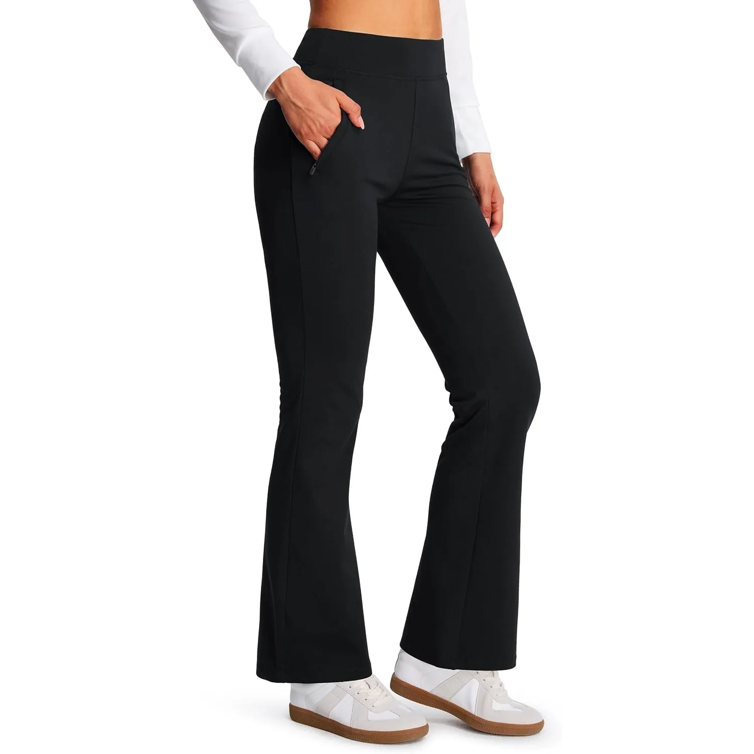Libin Damen Thermo Leggings Bootcut Gefütterte Fleece Yogahose