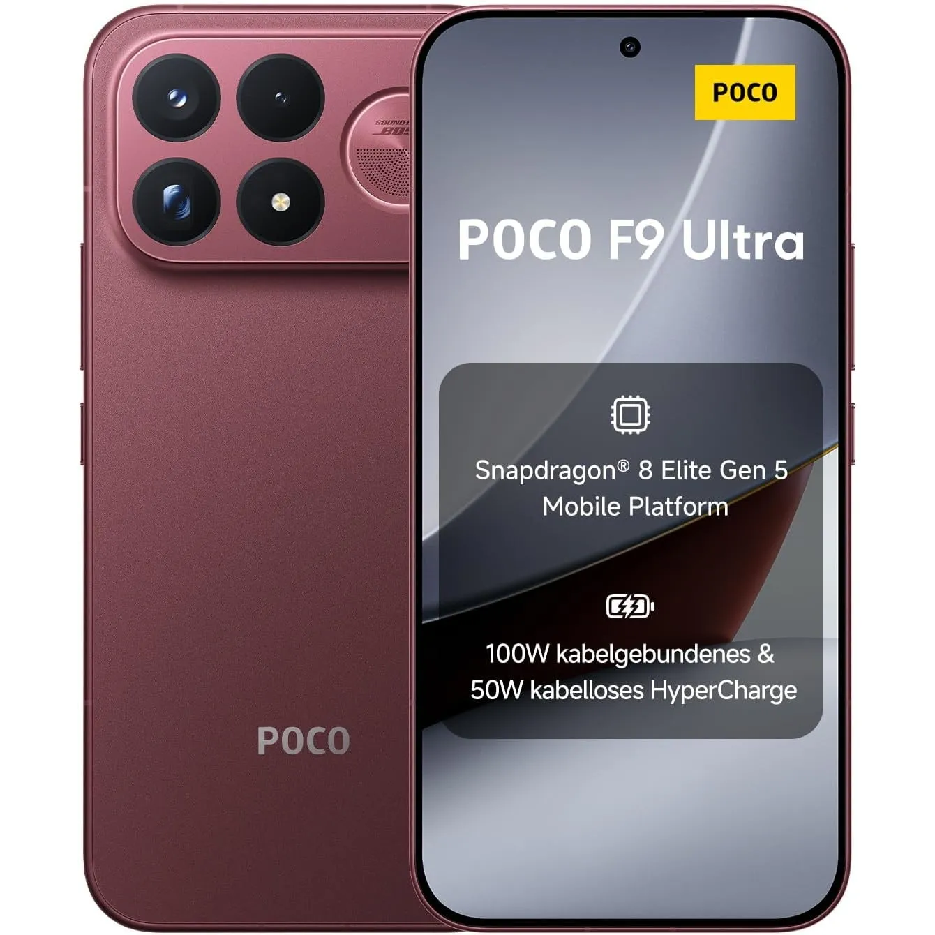 Poco F9 Ultra, Smartphone 12+256 GB, Dark Cherry, 8050mAh Akku, 100W Laden