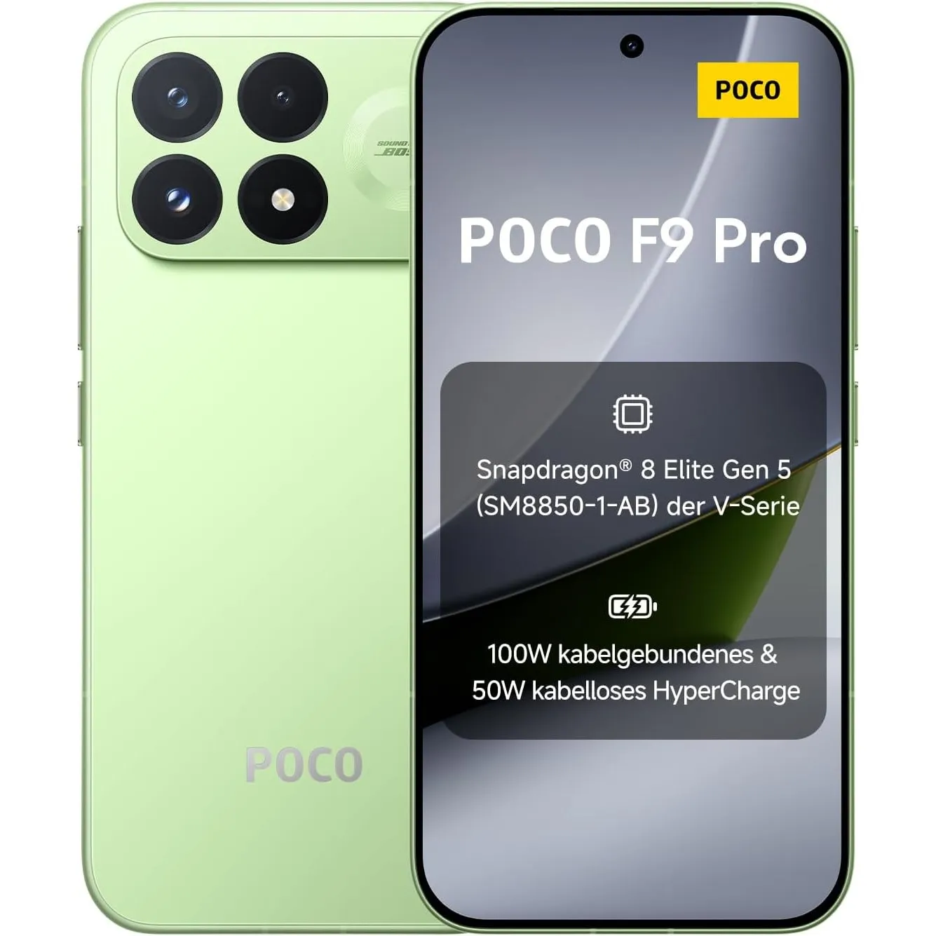 Poco F9 Pro, Smartphone 12+512 GB, Aurora Green, 6330mAh Akku, 100W Laden