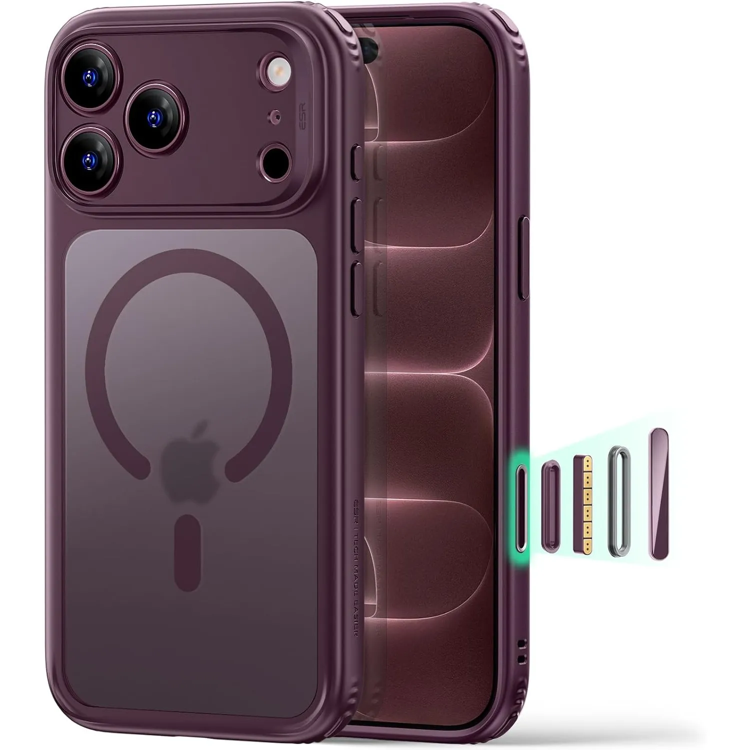 ESR Classic Hybrid für iPhone 18 Pro Max / 17 Pro Max Hülle, Matt Rot