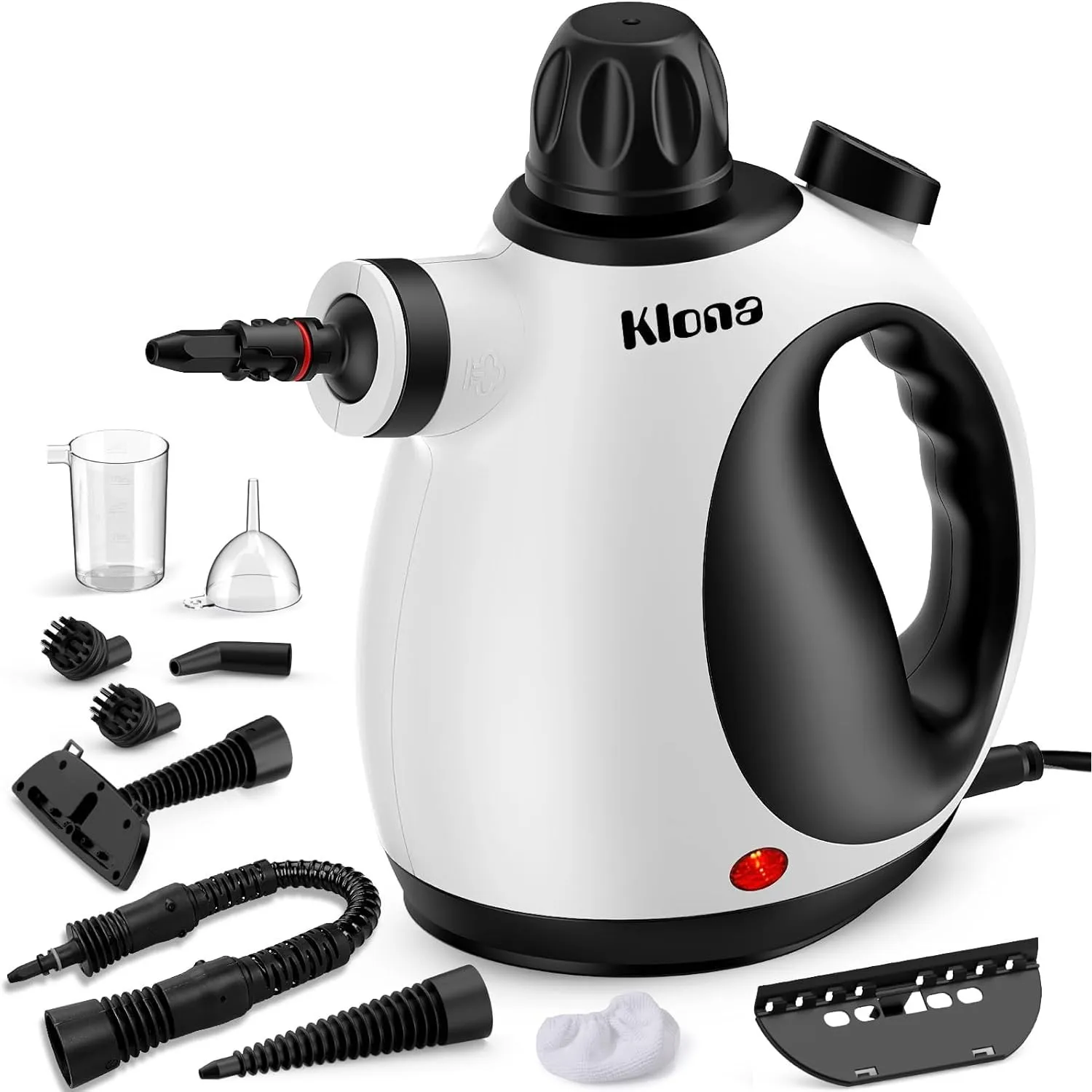 KLONA Dampfreiniger Handgerät, Steam Cleaner mit 10 Zubehör | für Teppiche, Fliesen, Sofas, Bad, Küche | Schmutz Bakter…