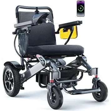 Elektrischer Rollstuhl Faltbar Leicht, 500W All-Terrain Elektrorollstuhl bis 180kg, 25Ah Premium Akku für 48km Reichwei…