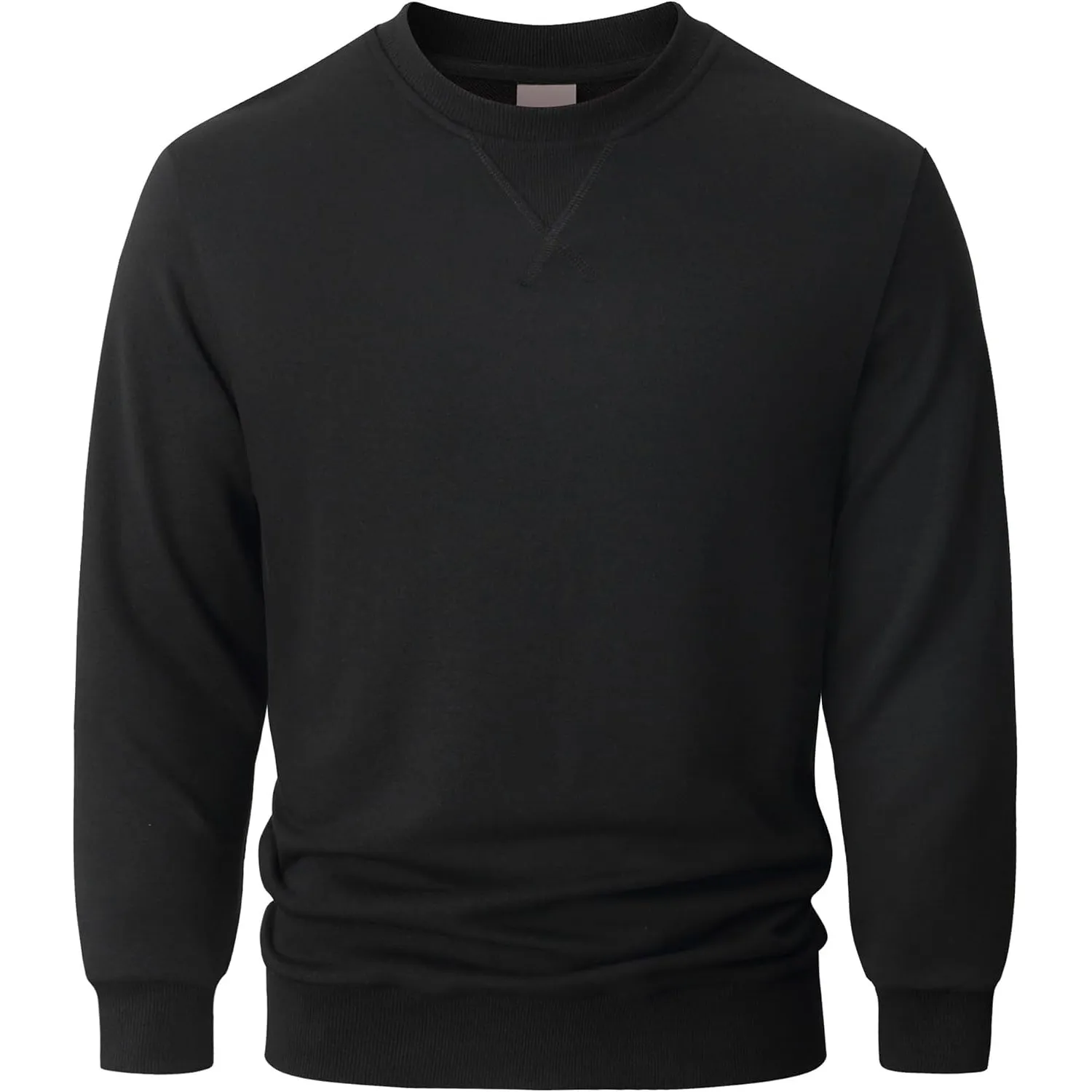 Herren Pullover Rundhals, 320g mittelschwerer Baumwollmix Sweatshirt, unifarben, weich & formstabil, Freizeit & Alltag,