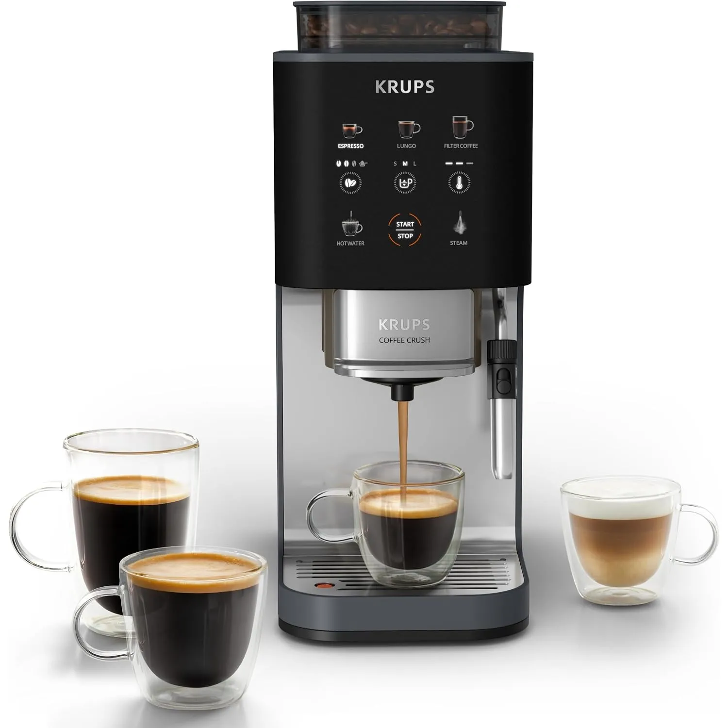 KRUPS Coffee Crush Edition, Espresso-Kaffeevollautomat, nur 15 cm Breite