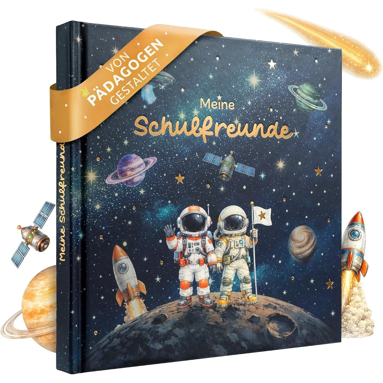 EULENTALER Schulfreundebuch Weltall | Von Pädagogen gestaltet | Freundschaftsbuch Grundschule für Jungen und Mädchen, W…