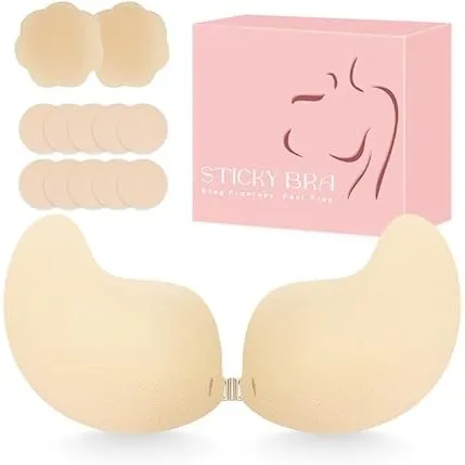 Klebe BH Push up Trägerloser Rückenfreier BH ohne Träger Klebe-BHS große Brust Sticky Unsichtbarer Strapless Bra Super …