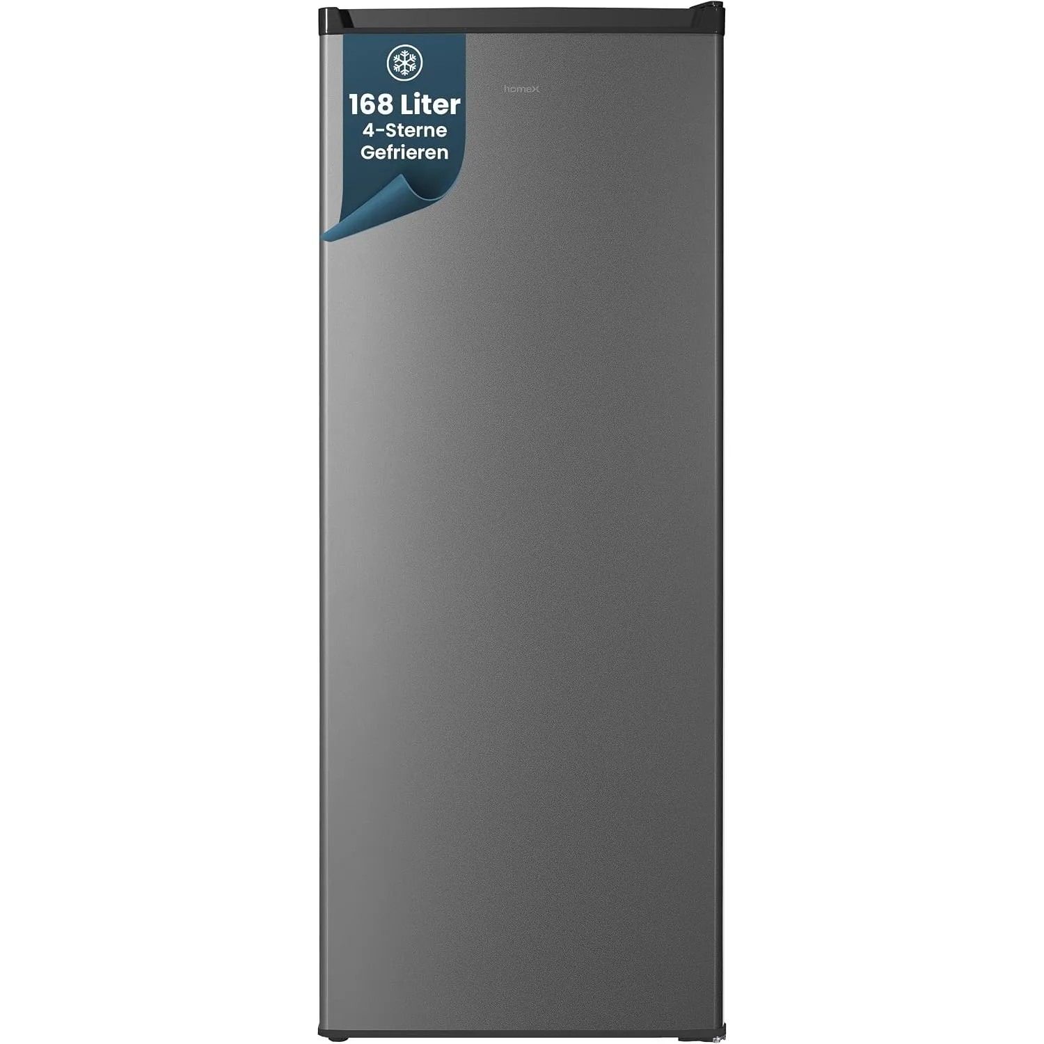 homeX FS1682E-S Gefrierschrank Tiefkühlschrank groß 168L Nutzinhalt silber