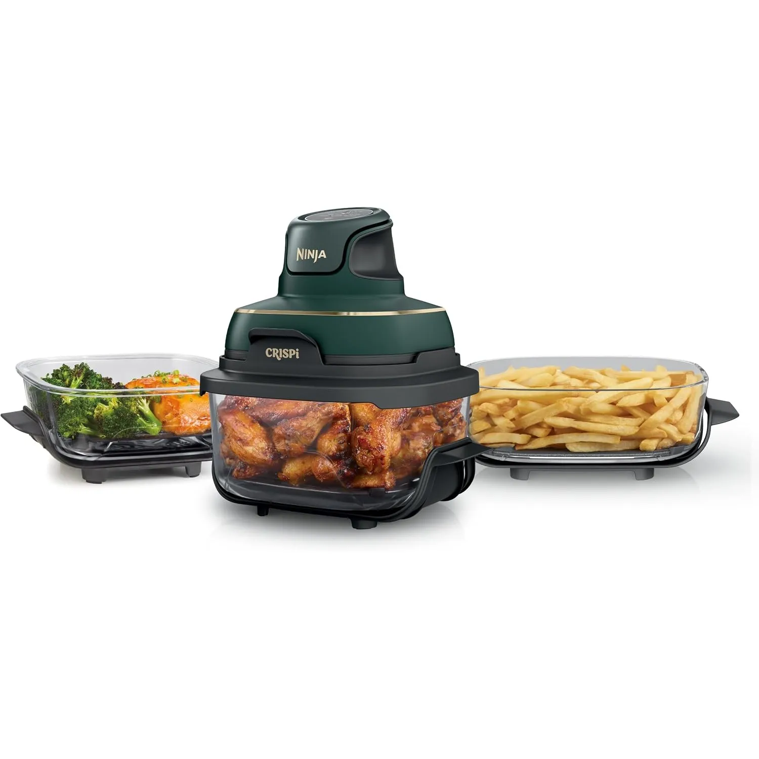 Ninja CRISPi Tragbarer Air-Fryer, 3,8 l & 1,4 l, 4-in-1: Heißluftfrittieren, Braten, Warmhalten, knusprig machen, kompa…