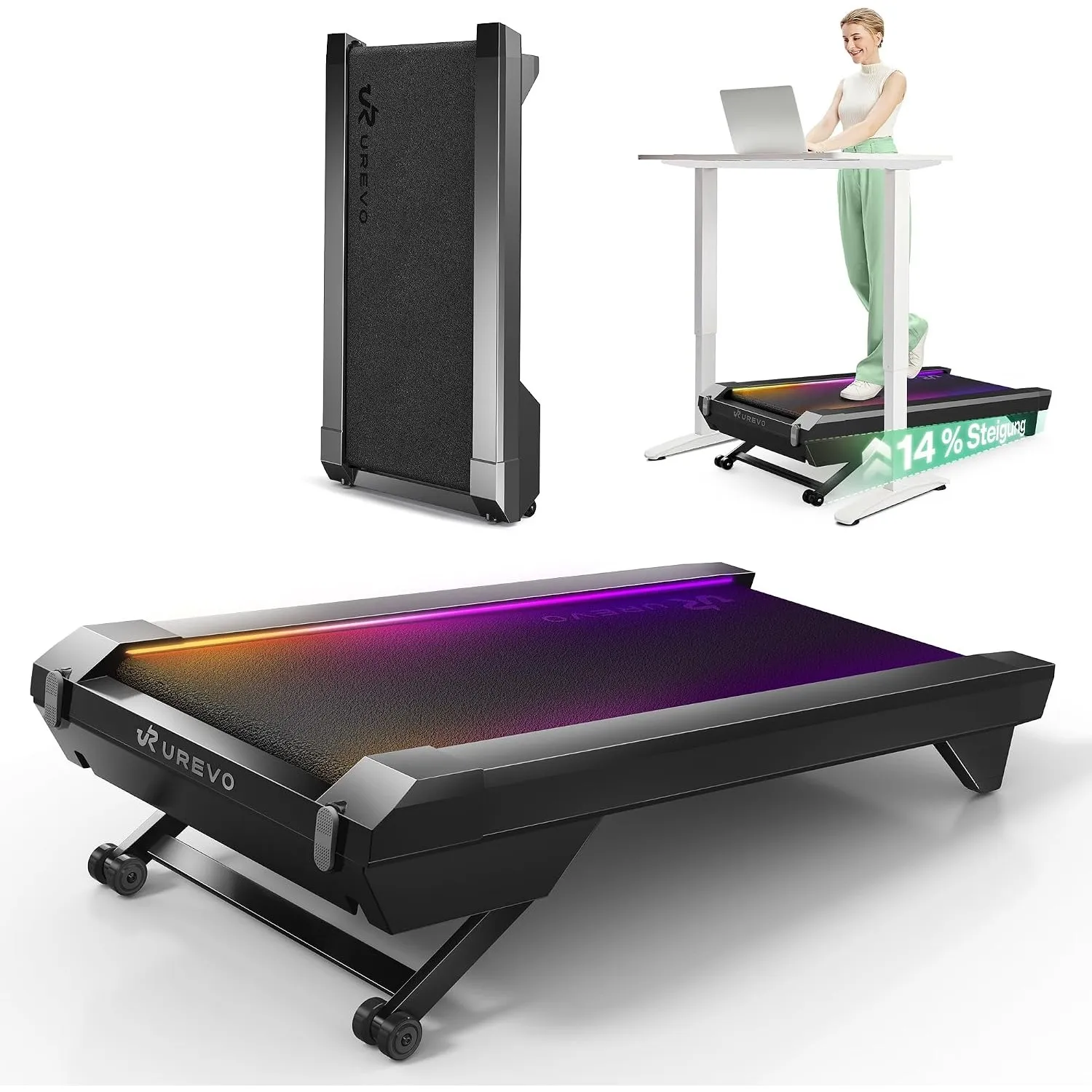 UREVO CyberPad Walking Pad Laufband mit 14% automatischer Steigung
