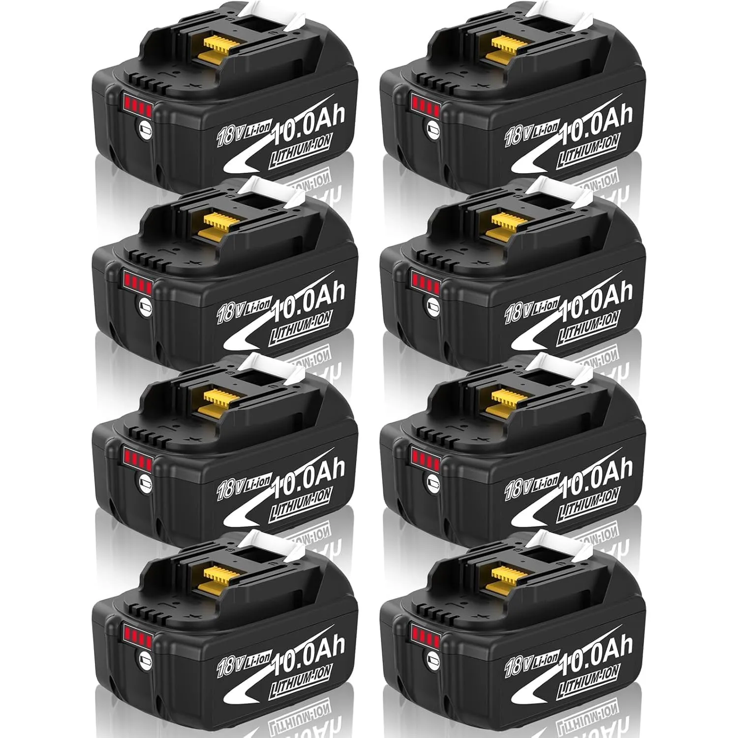 8 Stück 10.0Ah/10000mAh Ersatzakku für Makita Akku 18V BL1860B BL1850B BL1850 BL1860 BL1845 BL1840 LXT-400 mit LED-Anze…