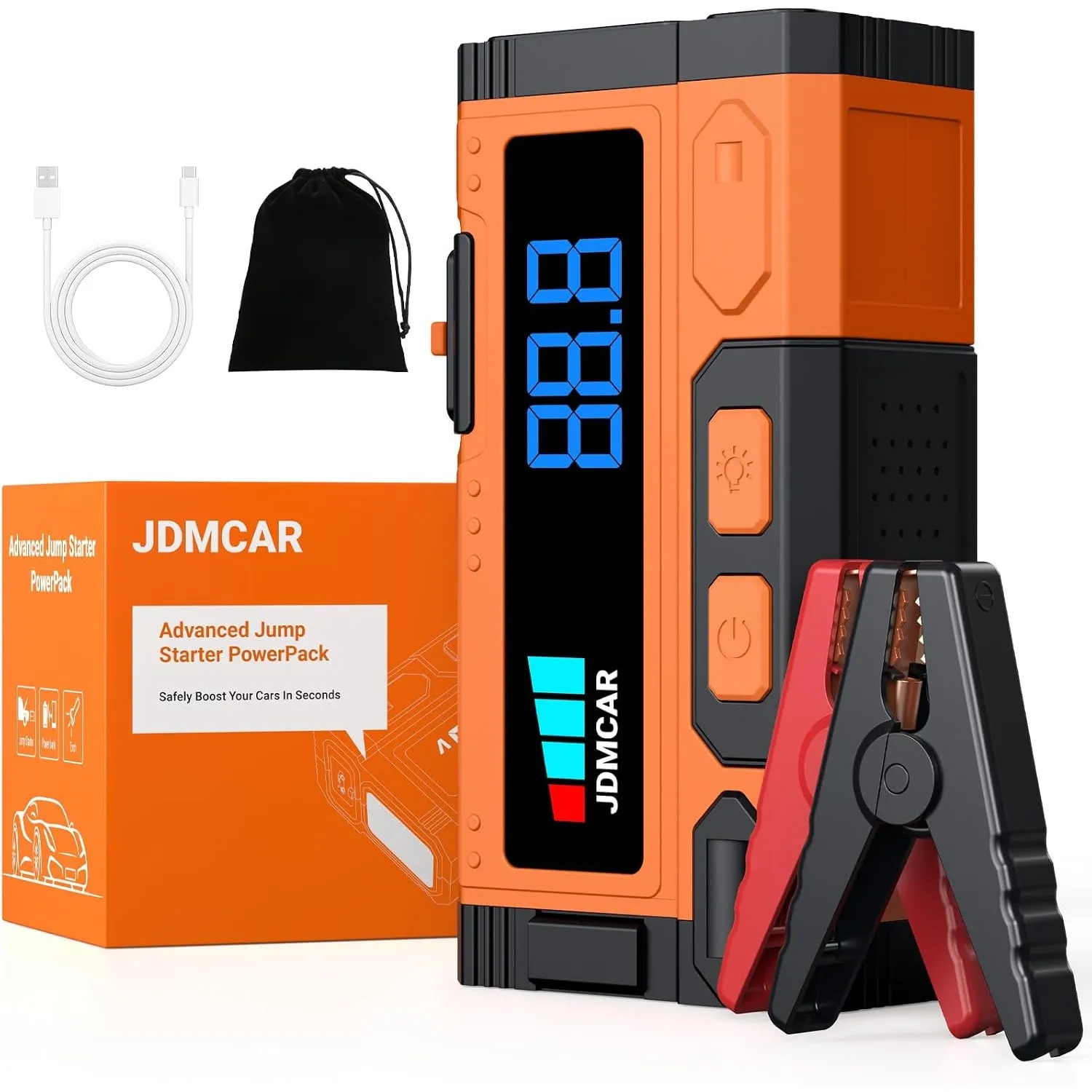 JDMCAR Starthilfe Powerbank für Pkw 12000 A, Starter Powerbank Veilchen