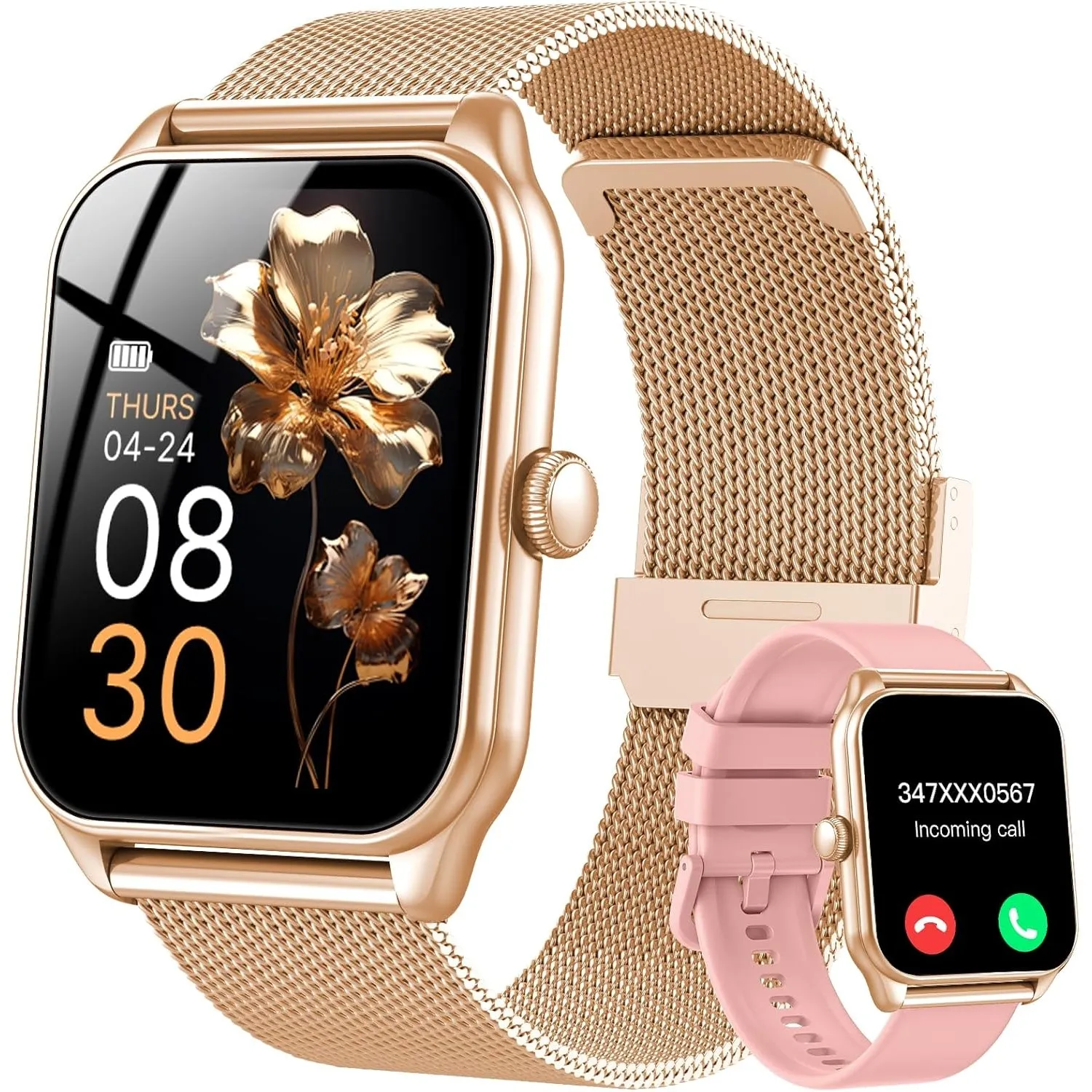 Smartwatch Damen mit Telefonfunktion, 1,83" Zoll Touchscreen Fitness Tracker, 120+ Sportmodi, IP68 Wasserdicht Smart Wa…