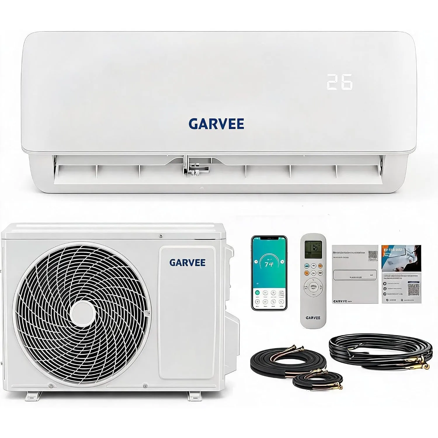 18000 BTU Split Inverter Anlage 3,5 kW Kühlen & Heizen | A++ Effizienz, R32, WiFi App Steuerung, leise | Bis 105 qm Nut…