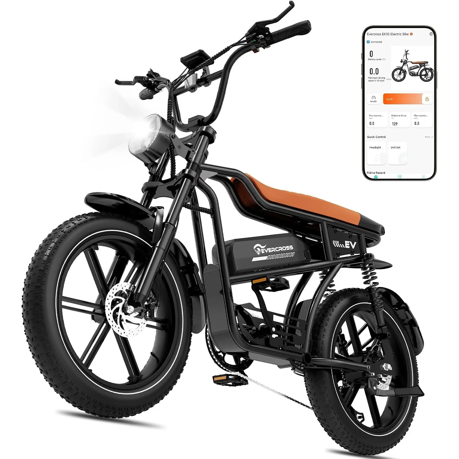 EVERCROSS Elektrofahrrad für Erwachsene, 250W E Bike,16''x 2.0/20" x 4.0 Fette Reifen, bis zu 25KM/H & 60-100km Reichwe…