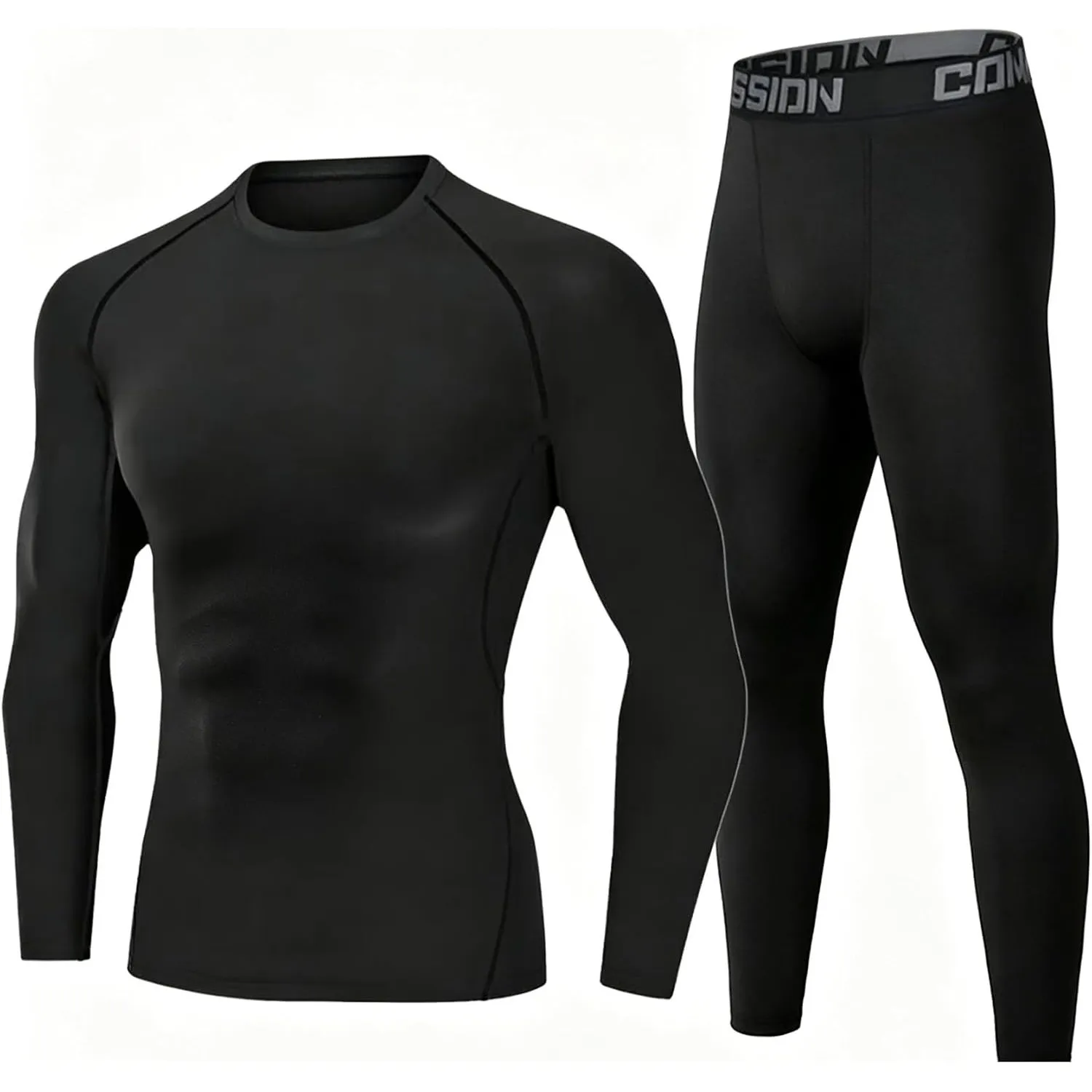 YESWEL Herren Thermounterwäsche, Funktionsunterwäsche mit Innenfleece, Skiunterwäsche für winterliche Outdoor-Aktivität…