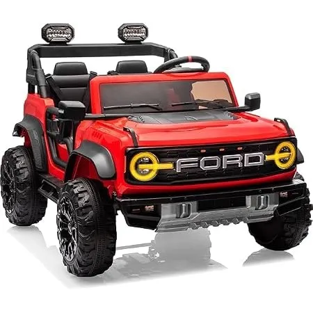 First Ride On 24V Elektroauto für Kinder 2-Sitzer Lizenziertes Ford Bronco Raptor, Elektro-Geländewagen für Kinder mit …