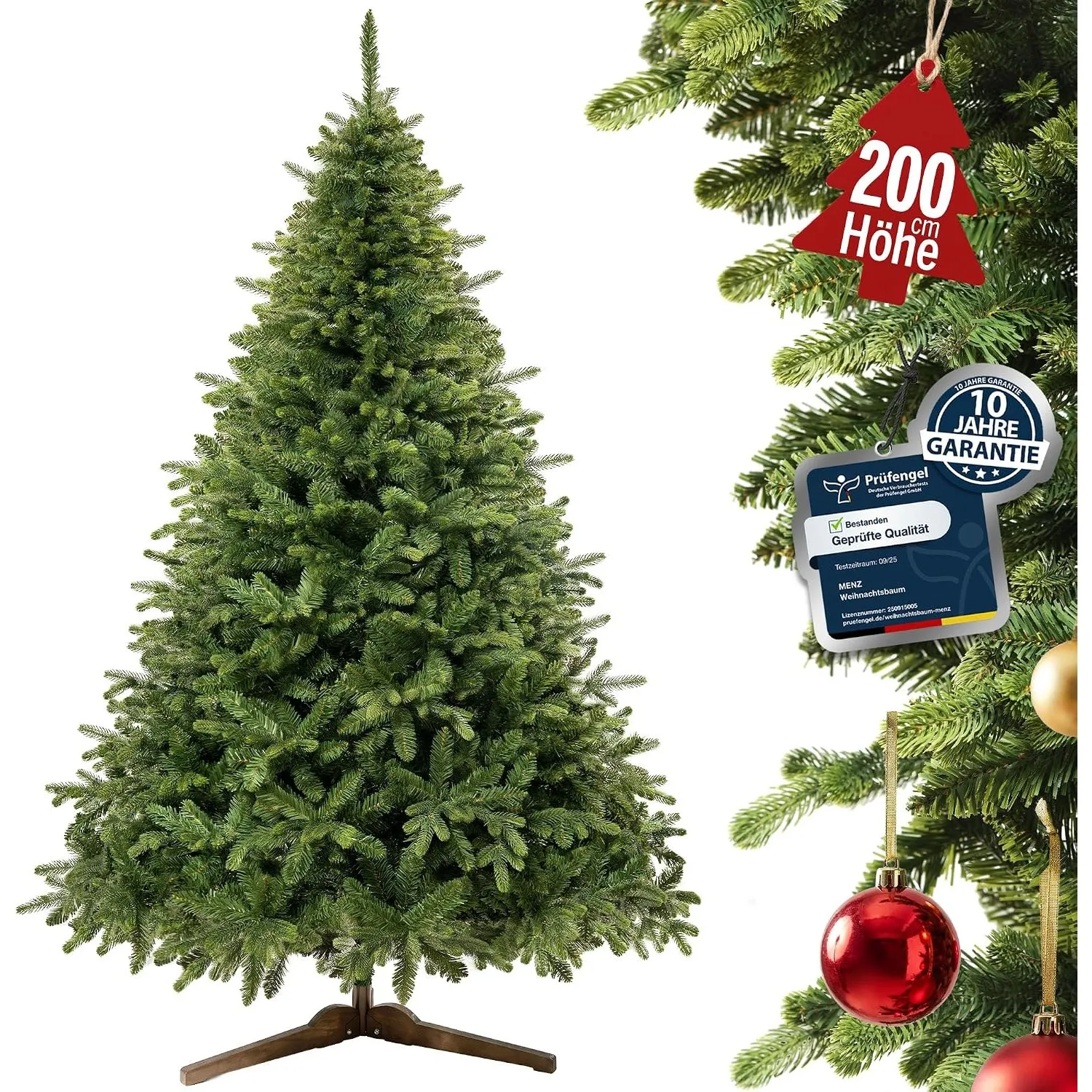Menz Premium Weihnachtsbaum künstlich 200 cm, 10 Jahre Garantie