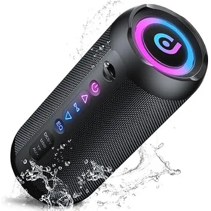 Bluetooth Lautsprecher mit Licht, 25W Musikbox Tragbarer Bluetooth Box mit IPX7 wasserdicht, Dualen Bass-Treibern, 24 S…