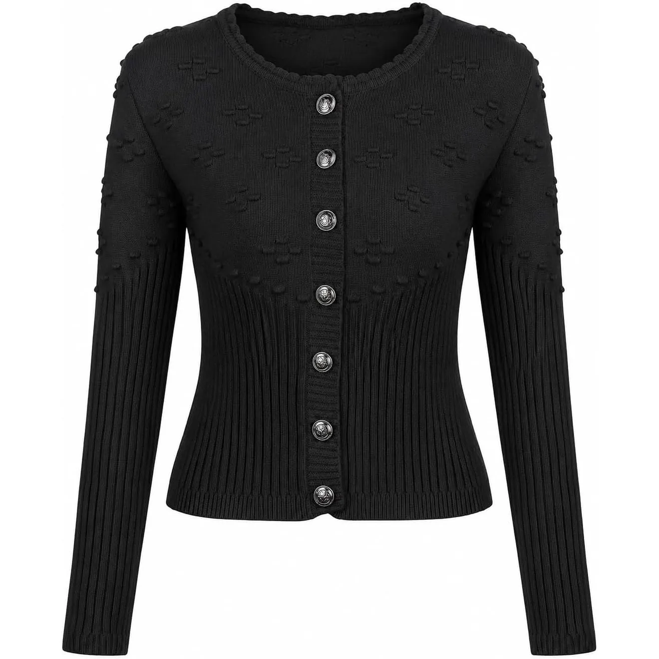 Damen Trachtenjacke Bolero Dirndl Jacke Kurze Trachten Strickjacke mit Knopfleiste Traditionell Oktoberfest Outfit