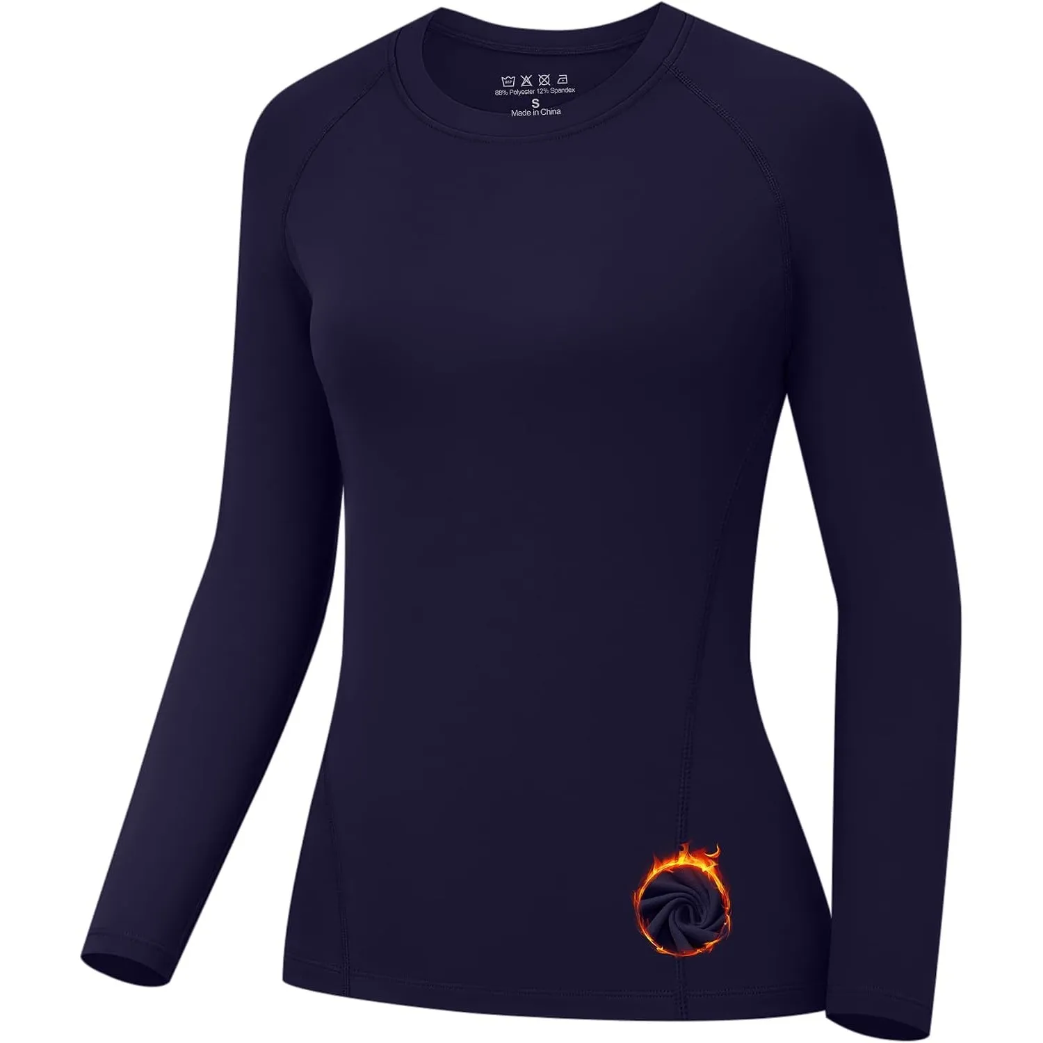 Thermo Oberteil Damen Langarm, Thermoshirt Winter Warm mit Innenfleece, Thermo Unterhemd Langarmshirt Slim Fit Skiunter…