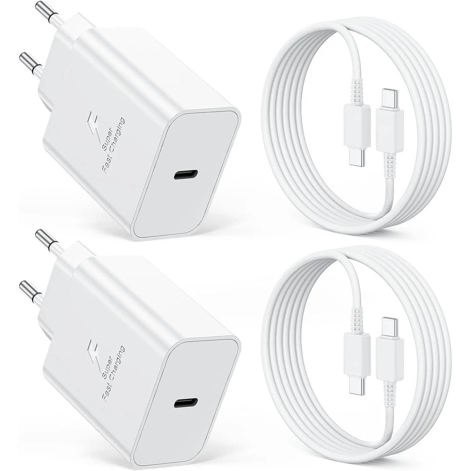 2-Pack 45W USB C Ladegerät für Samsung Schnellladegerät USBC Netzteil mit 2M Ladekabel für Galaxy S26 S25 Ultra S24 S23…