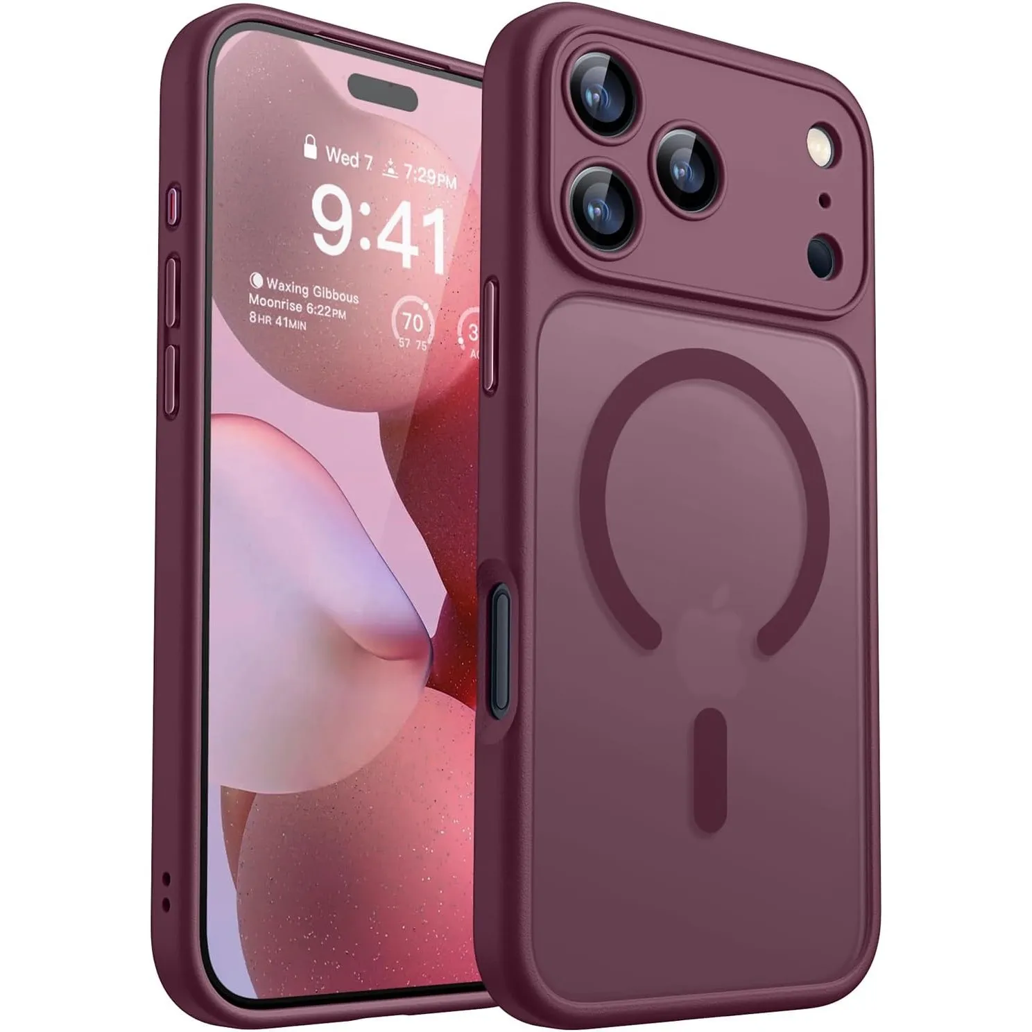 CANSHN für iPhone 18 Pro Max Hülle mit Kameraschutz, Weinrot
