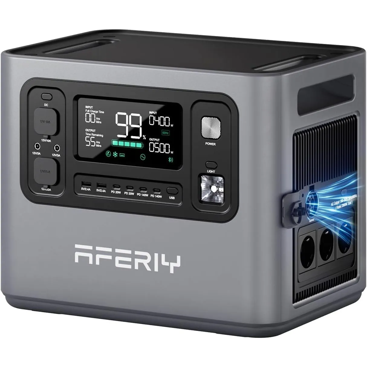 AFERIY 2800W2048Wh Tragbare Powerstation, Erweiterbar auf 10240Wh, Camping | Solargenerator 1,3Std Schnellladung, 13 Au…