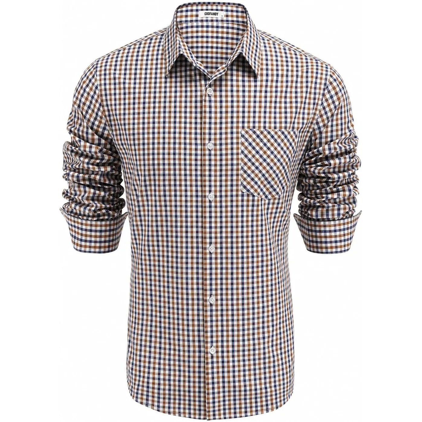 COOFANDY Trachtenhemd Herren Oktoberfest Hemd Slim Fit Karohemd