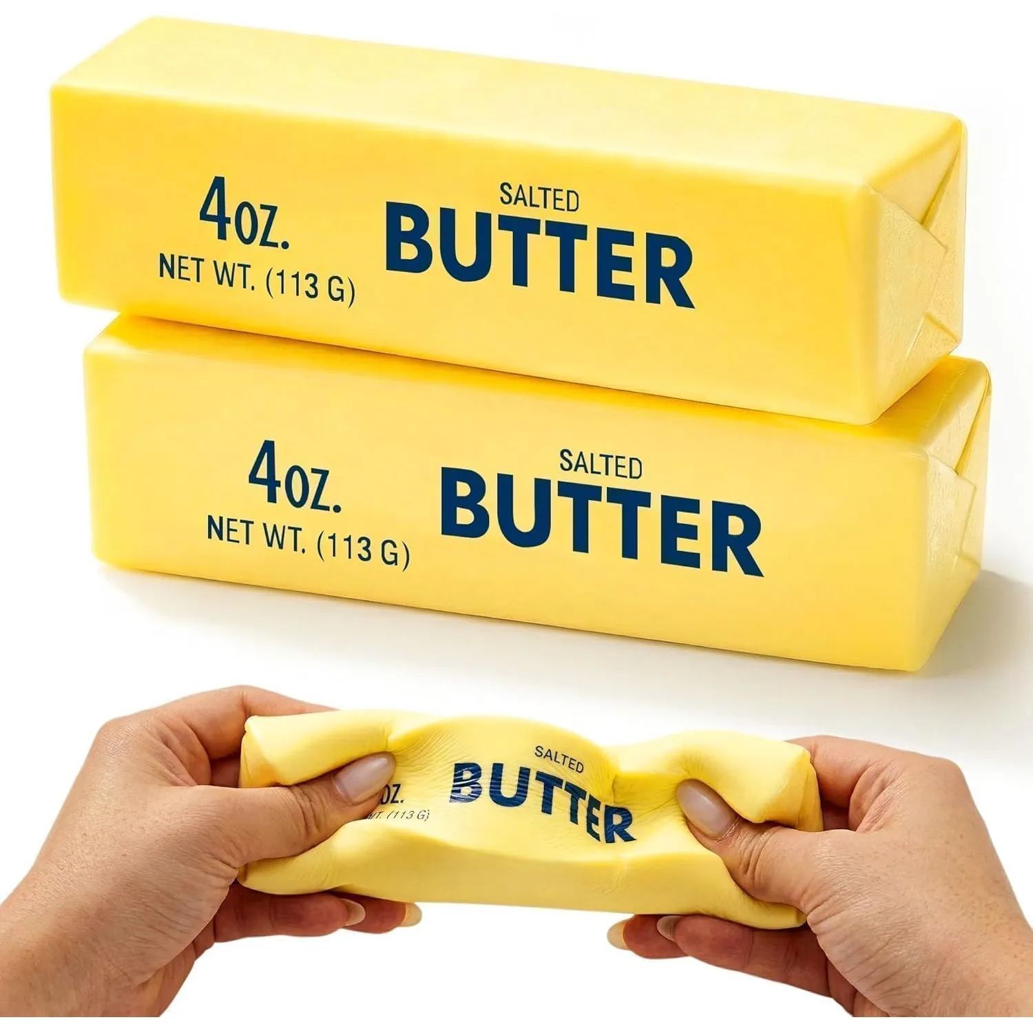 Butter Quetschspielzeug,2pcs Butter Squishy Stressbälle Antistressball,Butterform Squeeze für Büro Schule Dekompression…