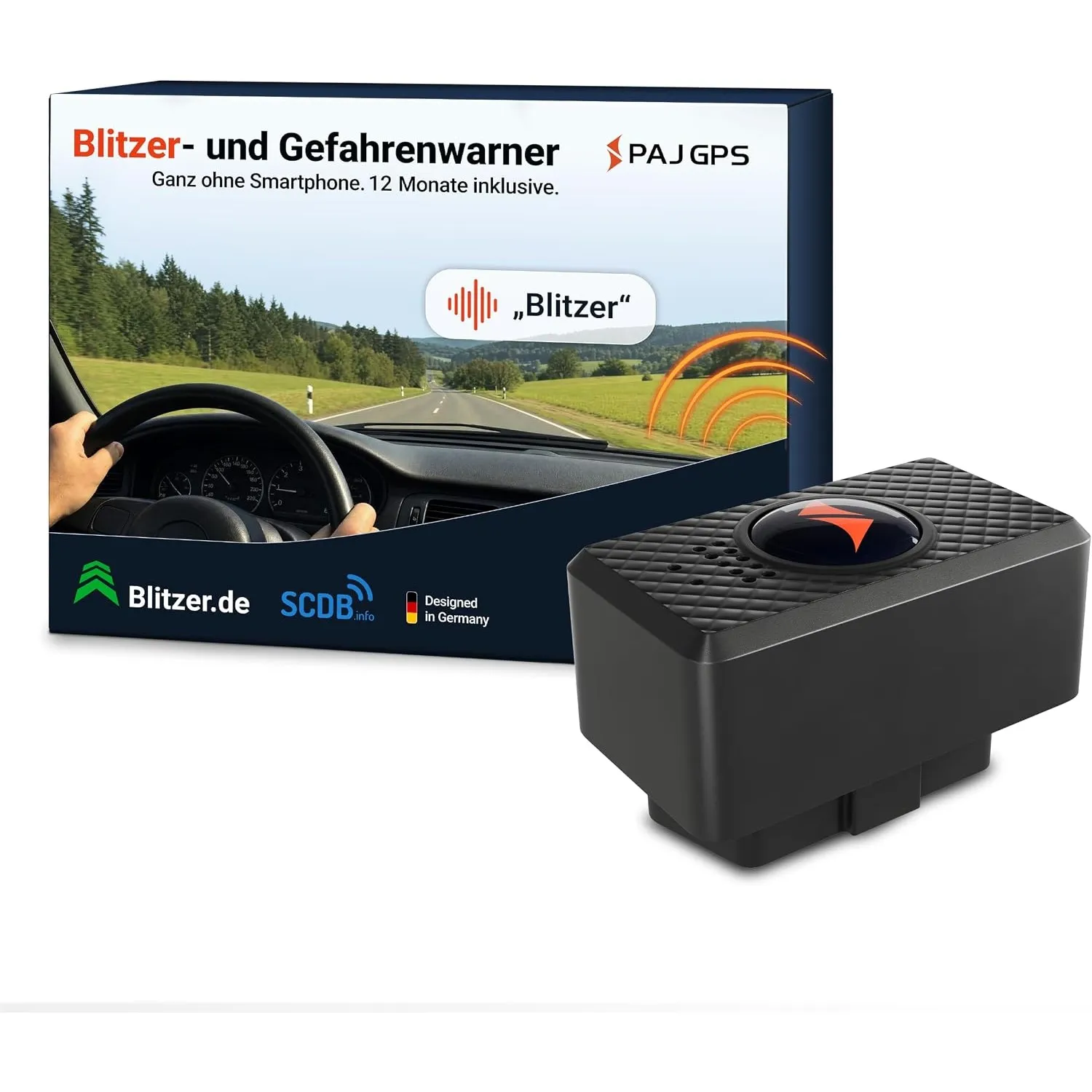 PAJ GPS Tracker & Verkehrsassistent fürs Auto (12V) – 12 Monate inklusive