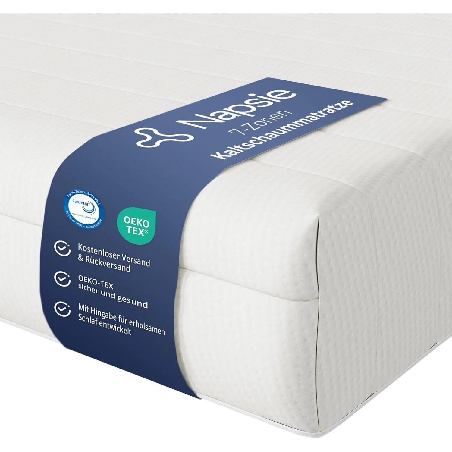 7-Zonen Matratze 100x200 cm | H3 Mittelfest | Ergonomische Kaltschaummatratze | Hypoallergen & Antibakteriell | Bezug a…