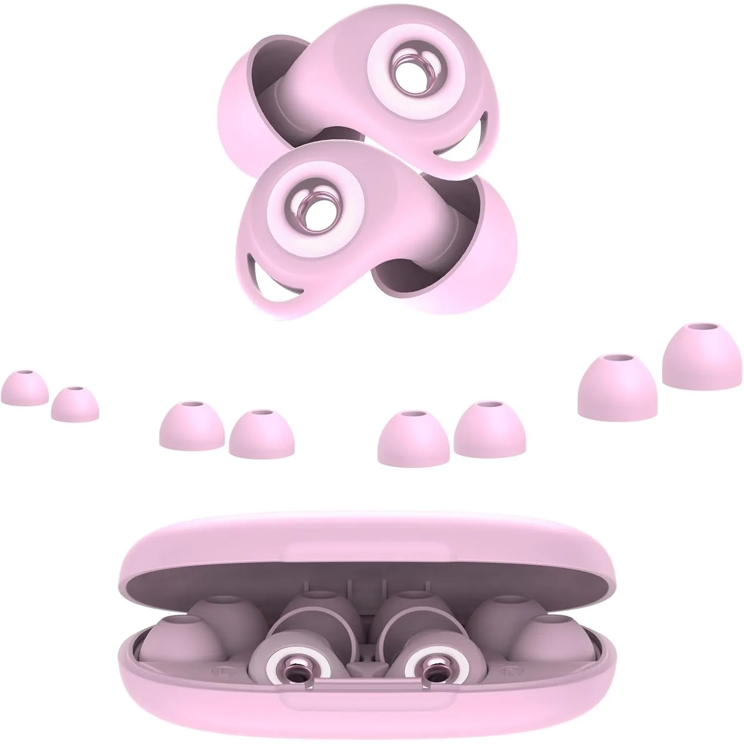 Ohrstöpsel zum Schlafen, 45dB Noise Cancelling Gehörschutz Earplugs, rosa | Weich und Wiederverwendbar, 8 Ohrstücken in…