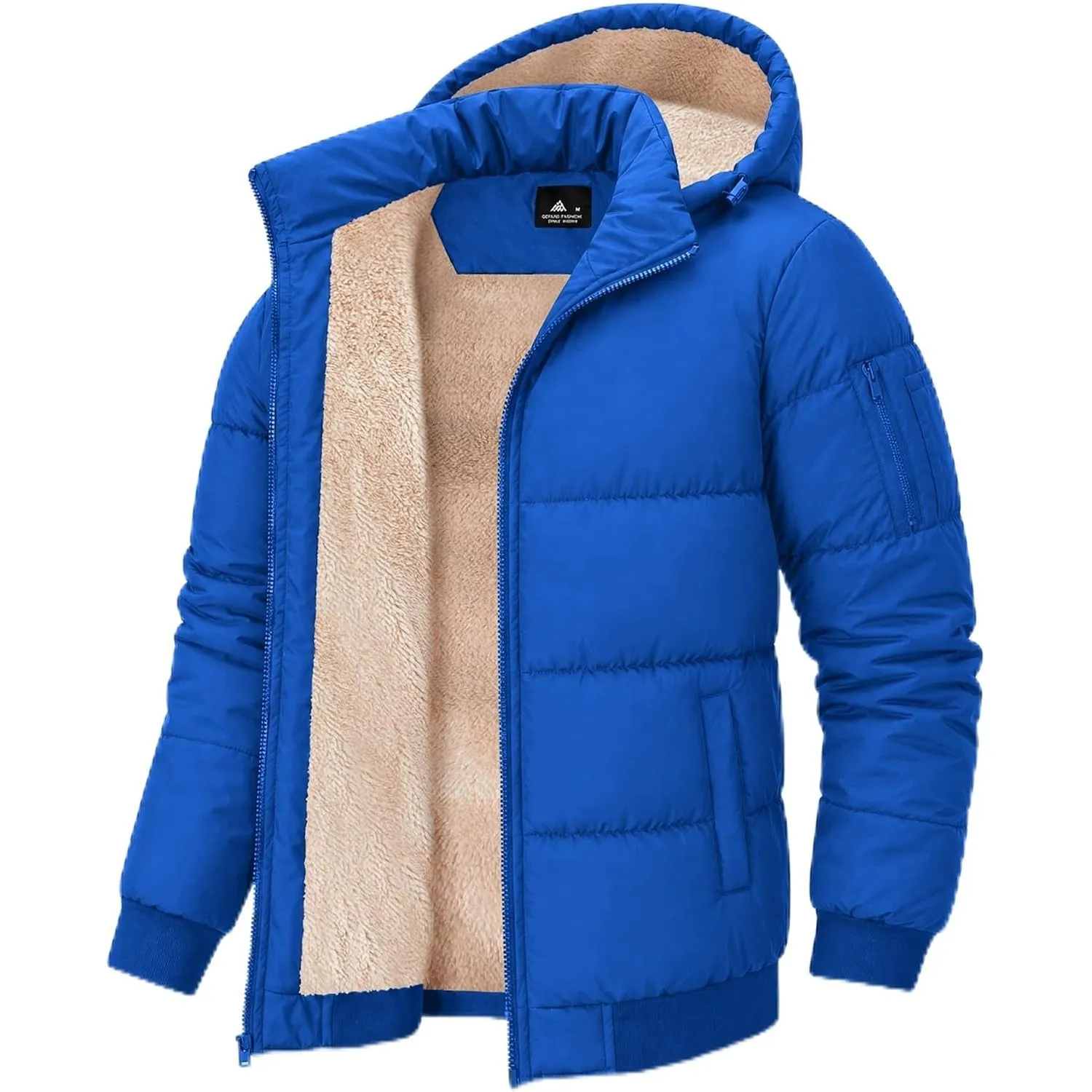 ZITY Herren Winterjacke mit abnehmbare Kapuze Winddicht Outdoor Jacke