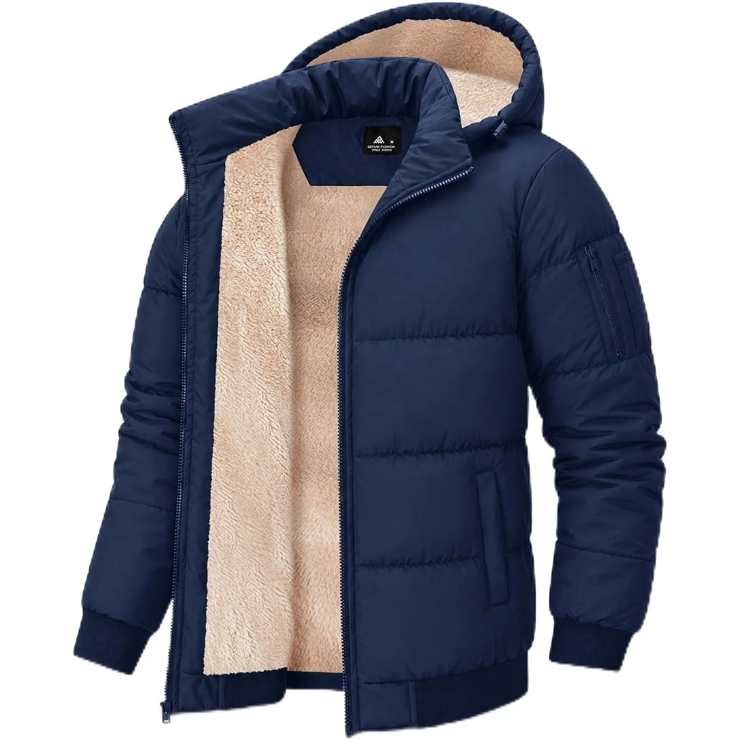 ZITY Herren Winterjacke mit abnehmbare Kapuze Winddicht Outdoor Jacke