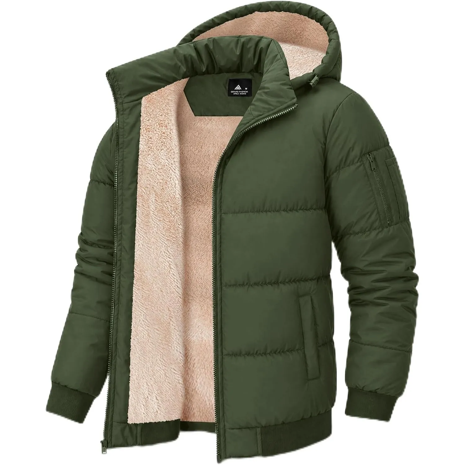 ZITY Herren Winterjacke mit abnehmbare Kapuze Winddicht Outdoor Jacke