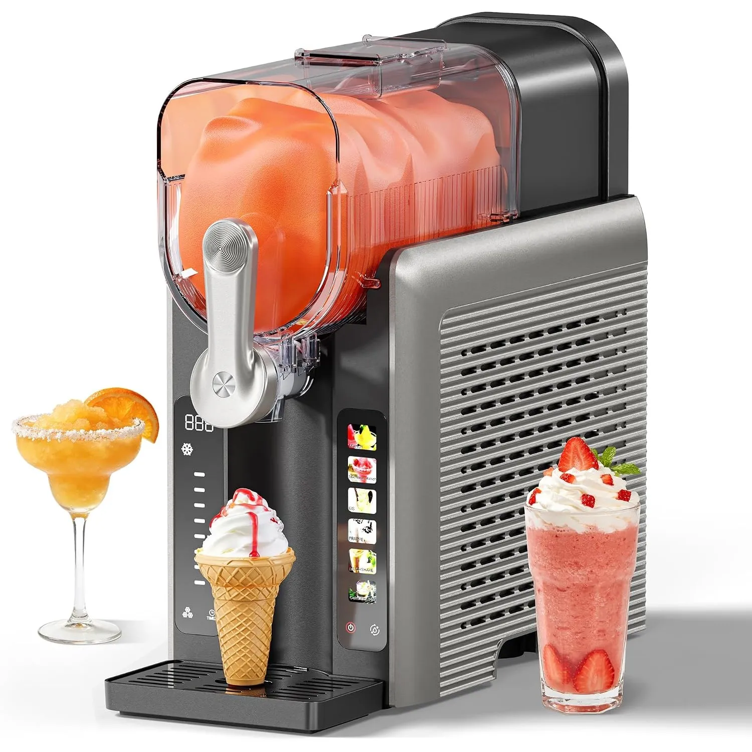 INITIO Slush Maschine mit 6 Modi, 2,6L Slush Eismaschine für Slushi, Stahl