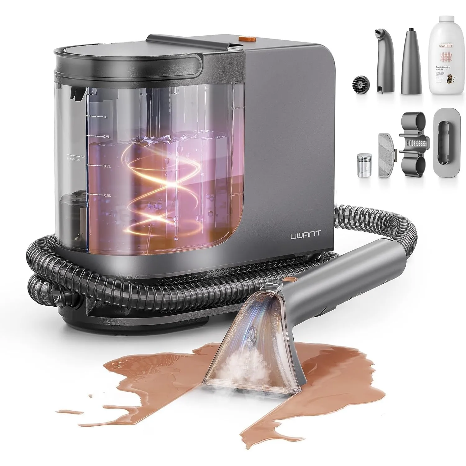 Uwant B400 Dampfreiniger Polsterreiniger Gerät 18Kpa Teppichreiniger Waschsauger Nasssauger Für Alltägliche Flecken Und…