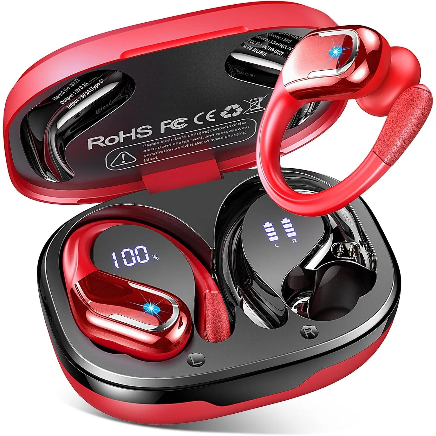 Kopfhörer Kabellos Bluetooth 5.4 Kopfhörer Sport, 75Std HiFi Stereo Bass
