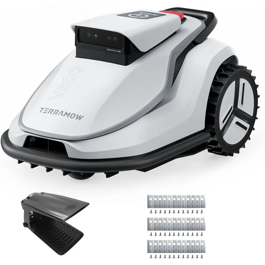 TerraMow V600 Set Mähroboter ohne Begrenzungskabel mit Garage bis 600 m²