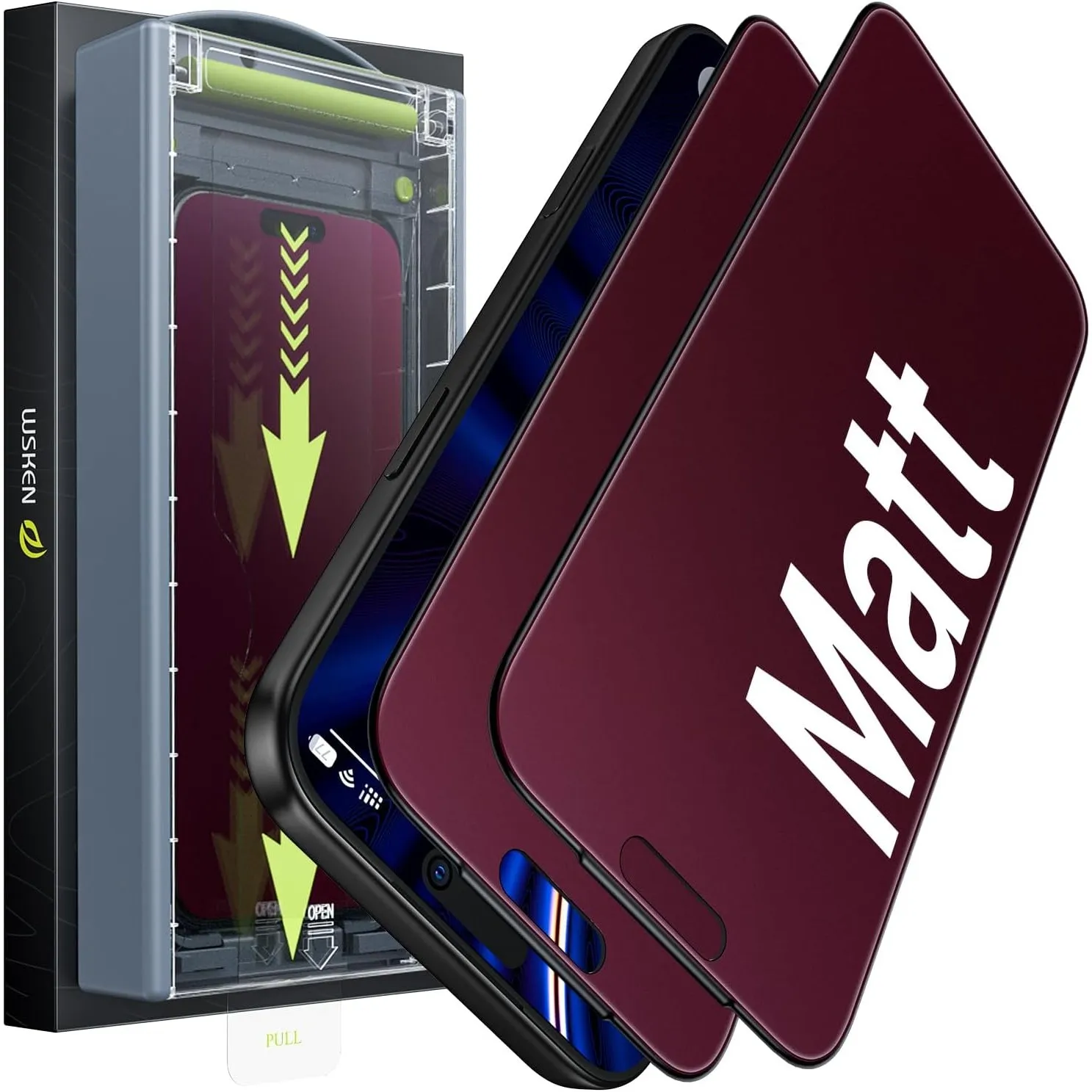WSKEN für iPhone 18 Pro Max für Panzerglas Matte Sichtschutz Farbgradiente