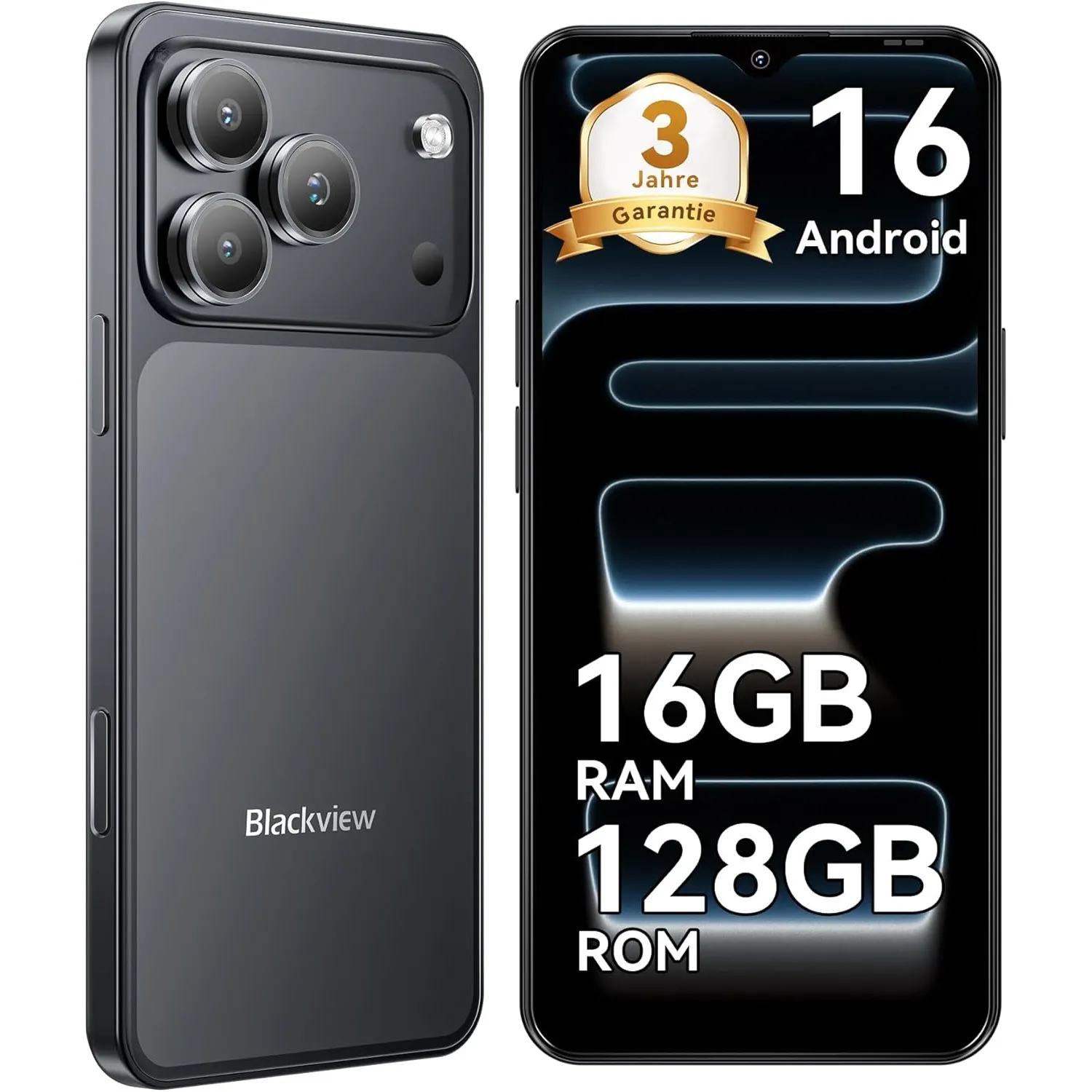 Blackview Wave 7C Android 16 Handy Ohne Vertrag, 128GB/2TB, 4G Dual SIM