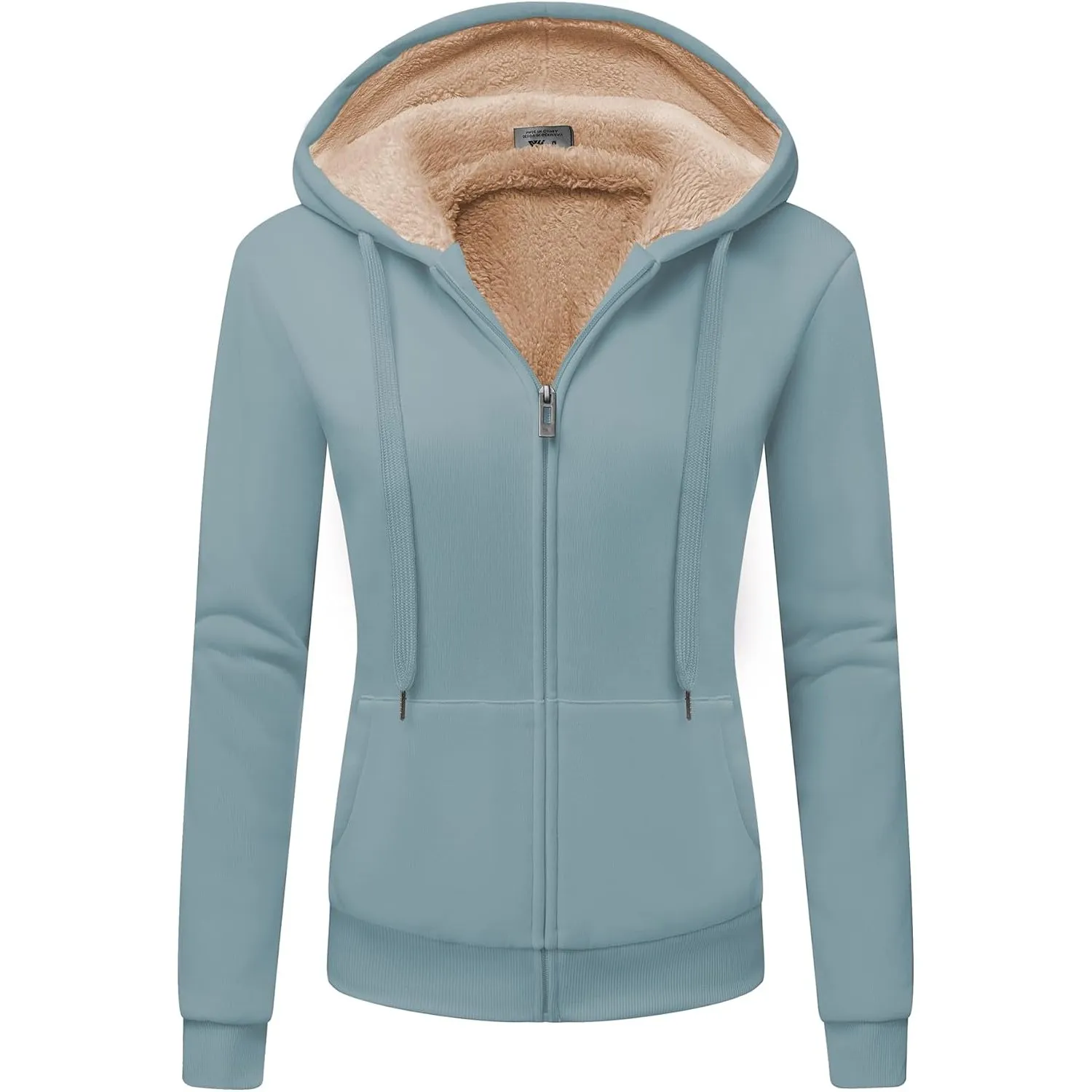 ZITY Sweatjacke Damen mit Kapuze Zipper Hoodie Fleecejacke Gefüttert Warme Winterjacke mit Reißverschluss Sweatshirtjac…