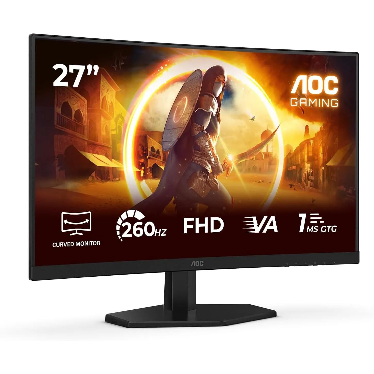 AOC C27G42ZEP 27 Zoll Curved, FHD Gaming Monitor, 260Hz (OC, Native 240Hz), Fast VA Panel, 1ms GtG, Adaptive Sync, HDR1…