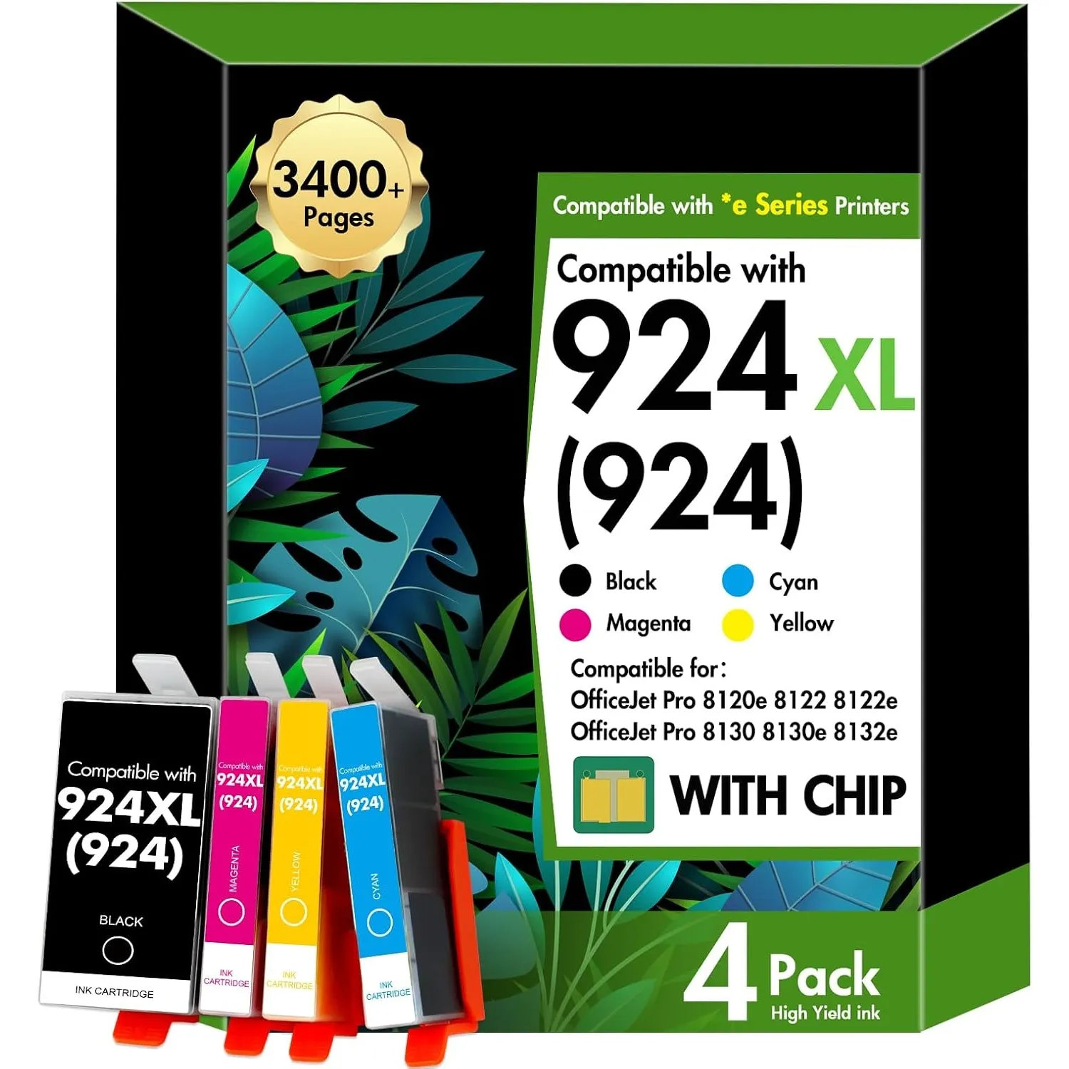 924 Patronen Multipack 8122e 8132e 8120e 8130e für HP 924 924XL 924e XL