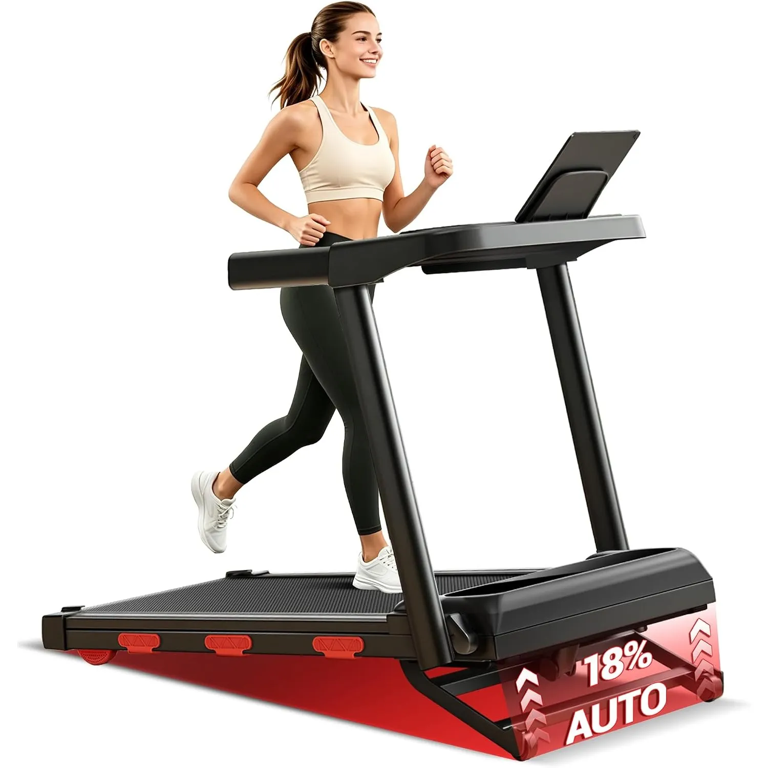LONTEK Laufband für Zuhause Klappbar mit Steigung 15% | Laufbänder 12KM/H,Treadmill for Home mit 3,0-PS-Motor und LED-A…