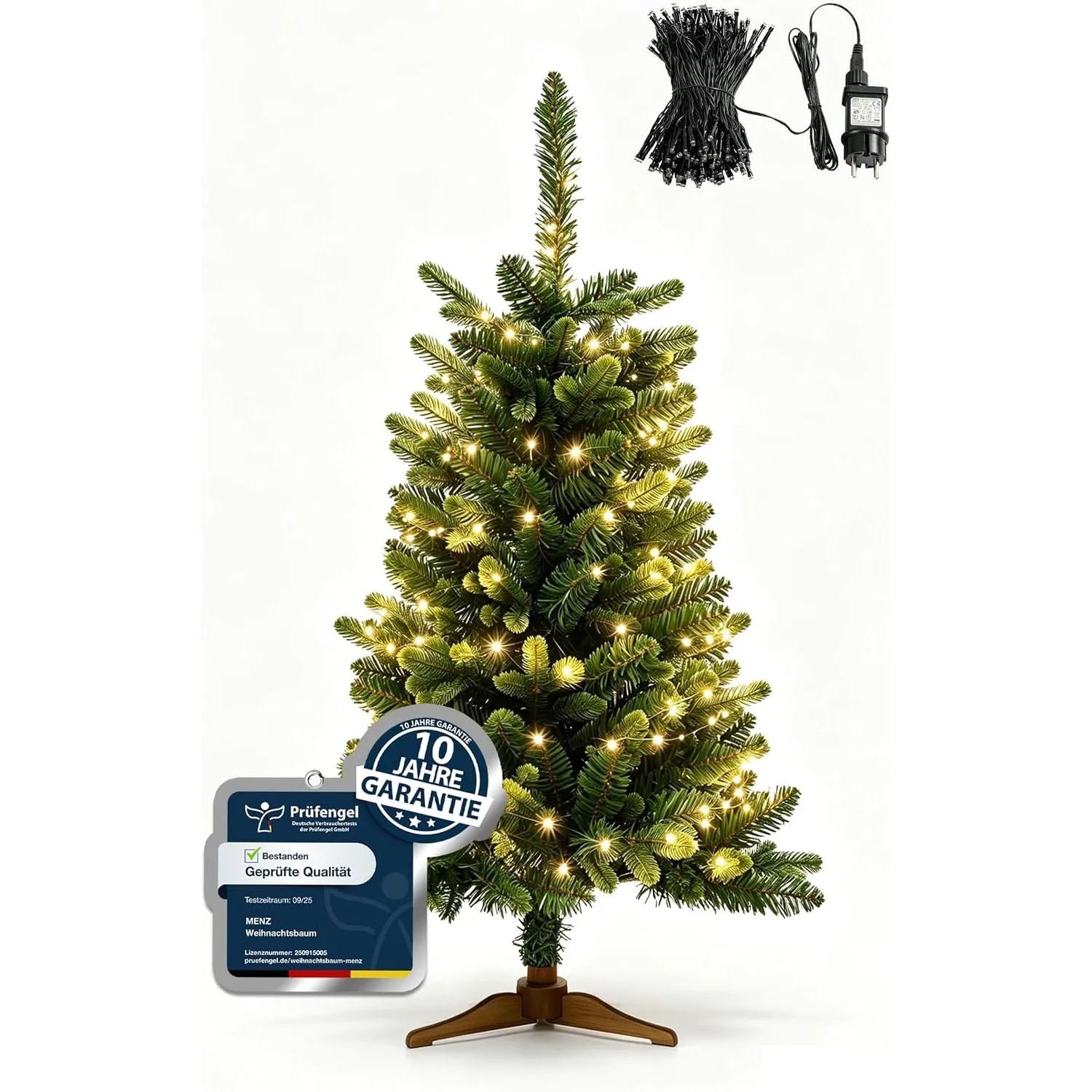 Menz Weihnachtsbaum mit Beleuchtung 90 cm, LED-Lichterkette im Set