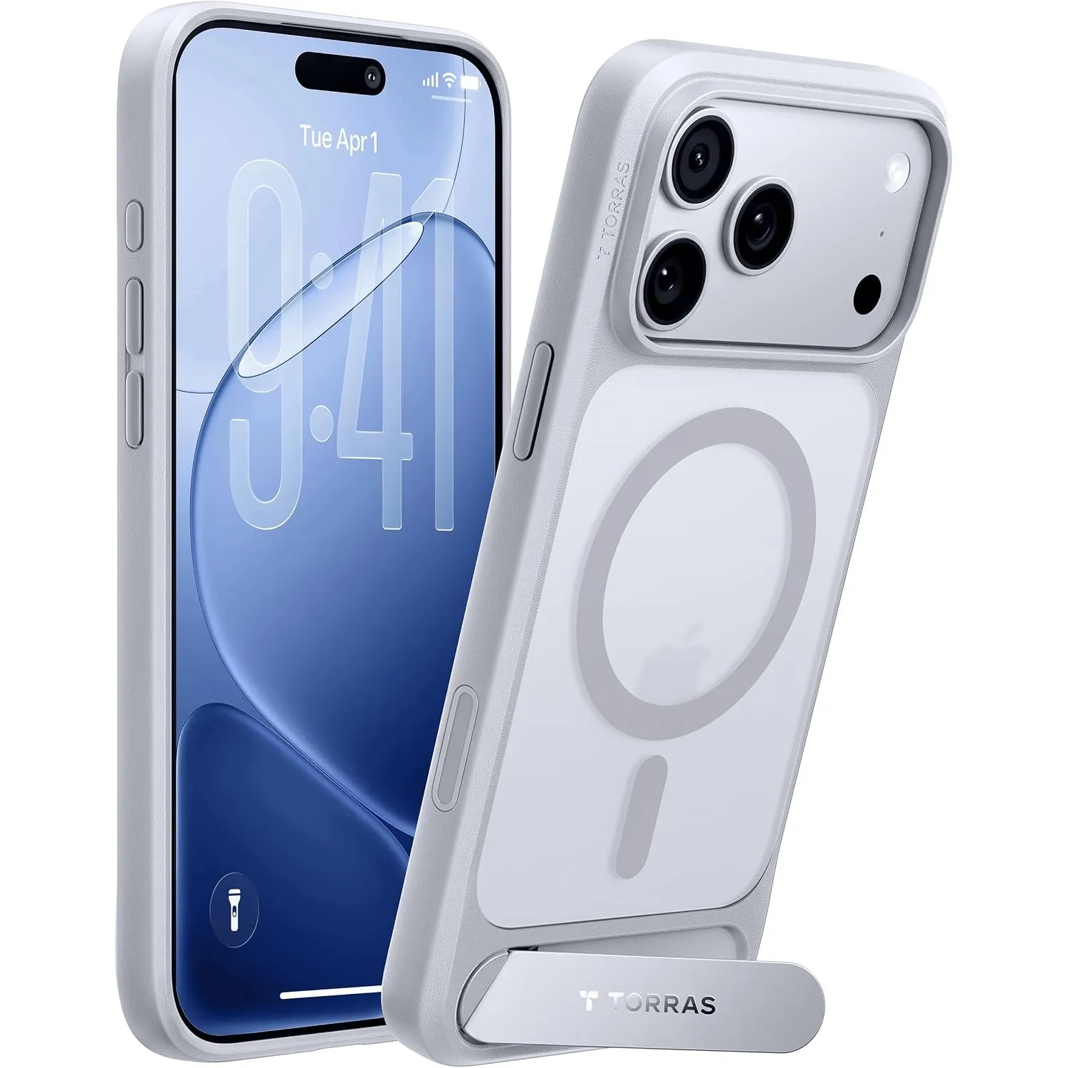 TORRAS Ostand L1 für iPhone 18 Pro Max Hülle für MagSafe Case, Silbergrau